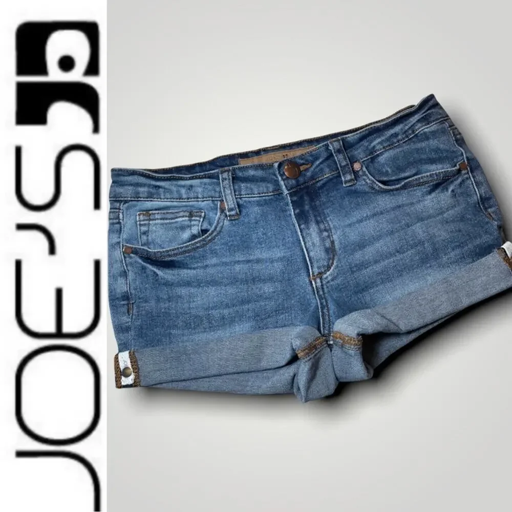 JOES BOHO PREPPY MEDIUM WASH CUFFED DENIM BLUE SHORTS SIZE 14 (GIRLS)